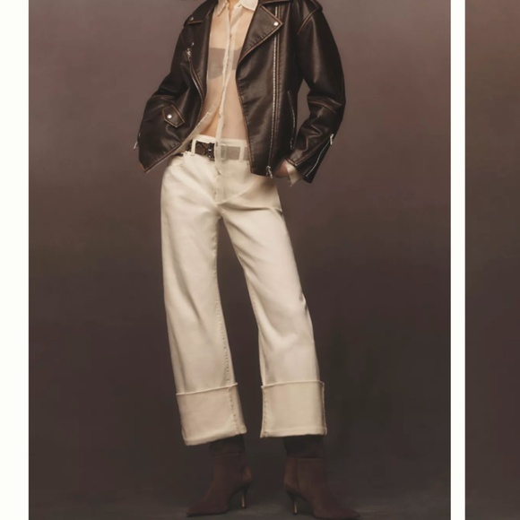 Anthropologie The Sport Cuff Mid-Rise Crop Wide-Leg Jeans by Pilcro - Picture 3 of 4